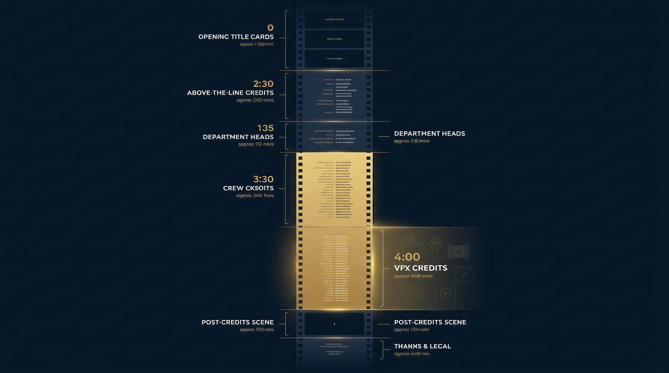 Infographic showing the anatomy of a film end credits sequence